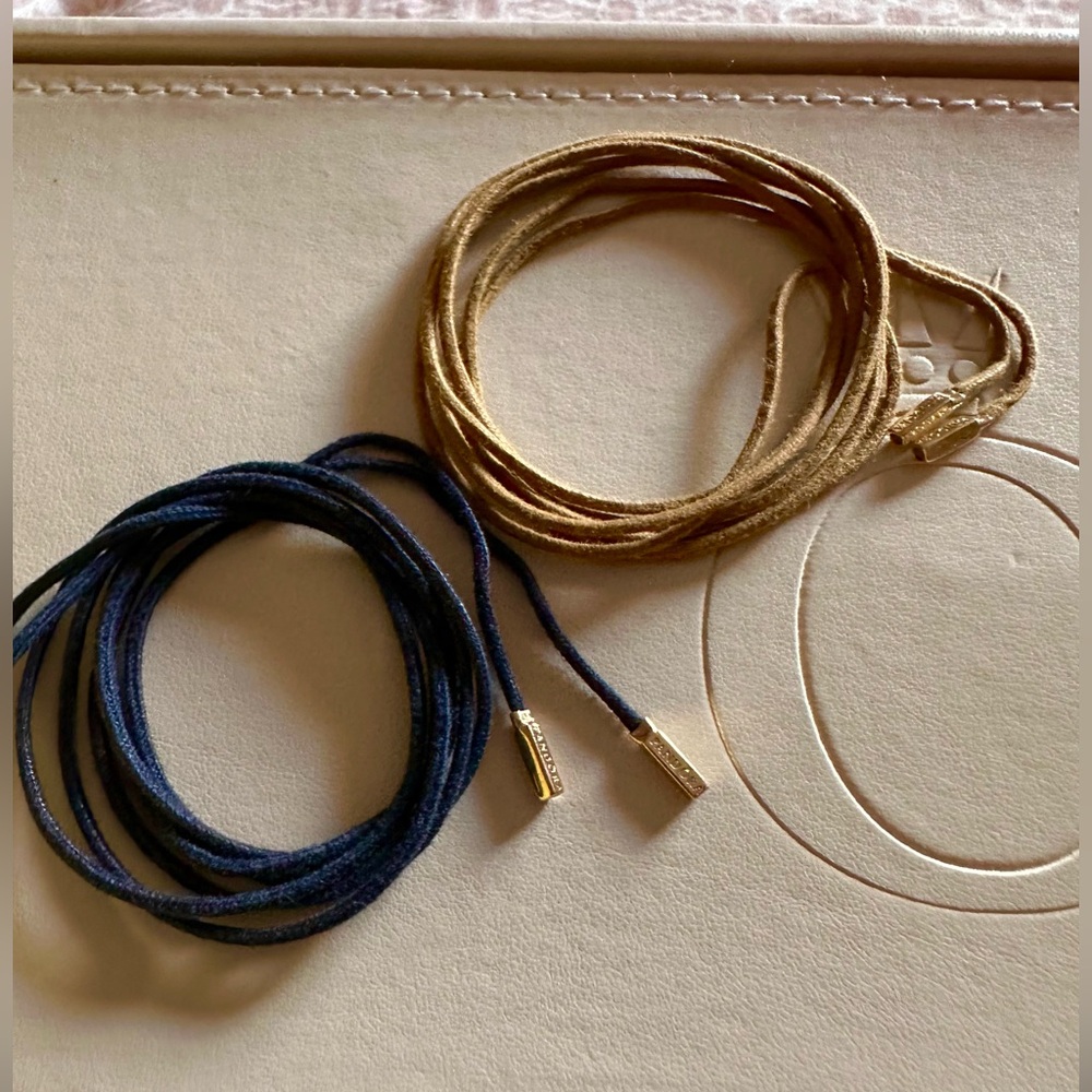 Retired‼️Pandora 14K Gold End Caps Lariat Cord Stamped 585 ALE 100cm‼️HTF & RARE - Picture 3 of 4